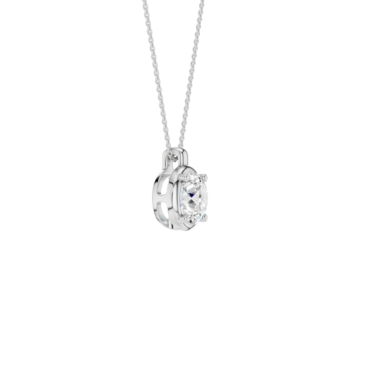 Illusion Bezel Pendant (Round) in 14K White Gold – Silvadi Jewelry Aurora CO