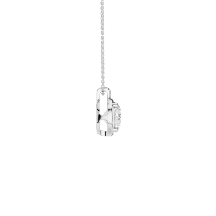 Illusion Bezel Pendant (Round) in 14K White Gold – Silvadi Jewelry Aurora CO