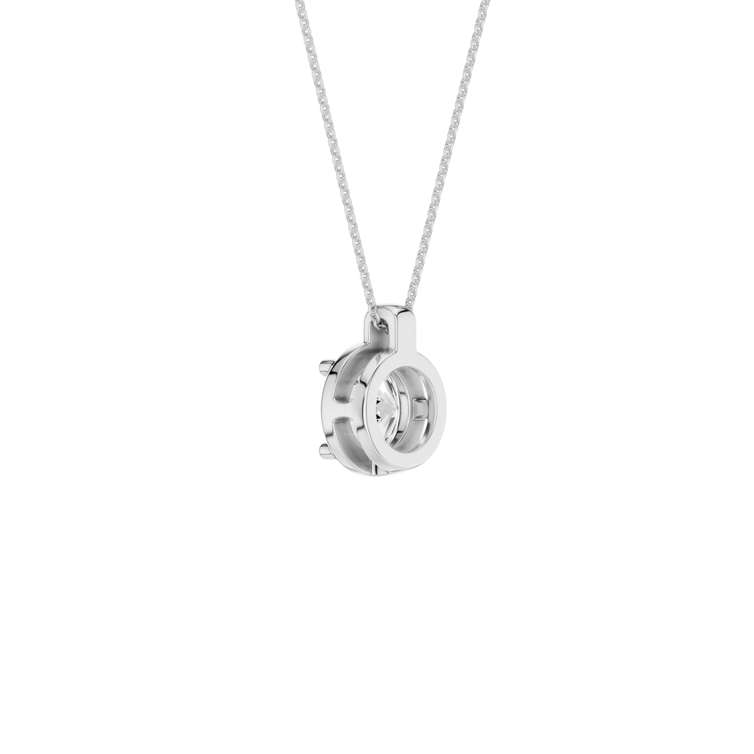 Illusion Bezel Pendant (Round) in 14K White Gold – Silvadi Jewelry Aurora CO