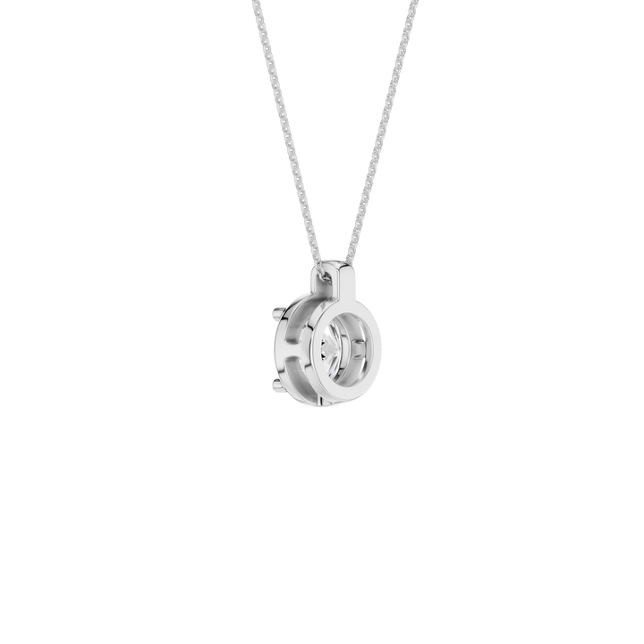 Illusion Bezel Pendant (Round) in 14K White Gold – Silvadi Jewelry Aurora CO