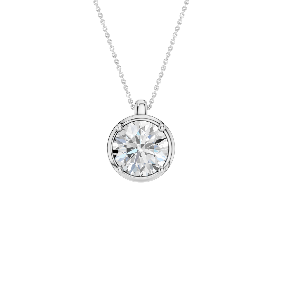 Illusion Bezel Pendant (Round) in 14K White Gold – Silvadi Jewelry Aurora CO