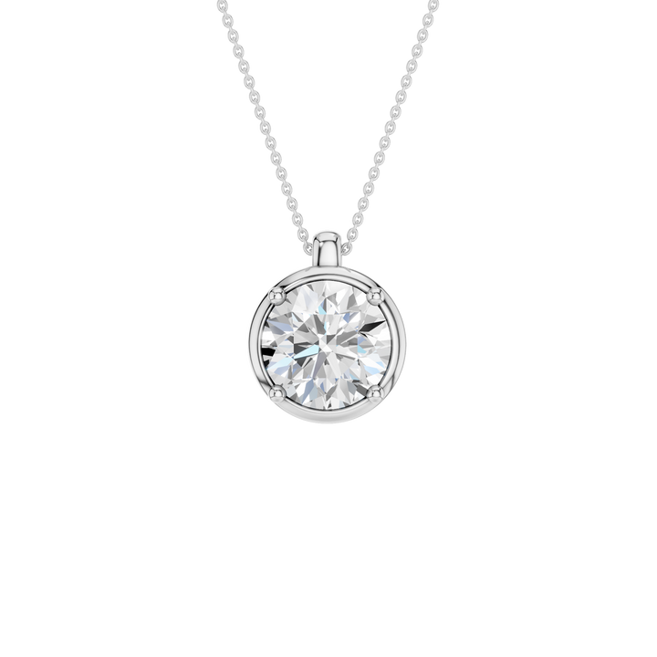 Illusion Bezel Pendant (Round) in 14K White Gold – Silvadi Jewelry Aurora CO
