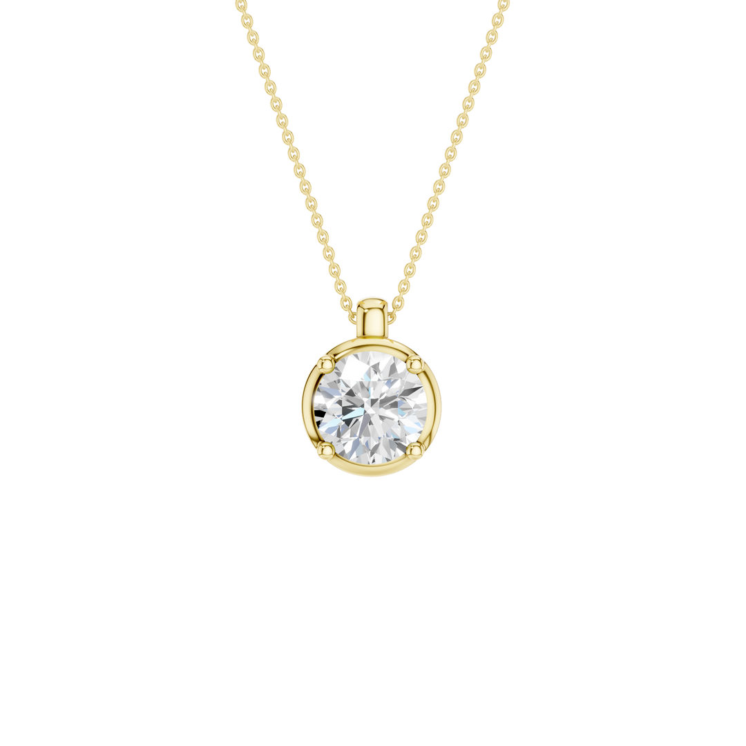 Illusion Bezel Pendant (Round) in 14K Yellow Gold – Silvadi Jewelry Aurora CO