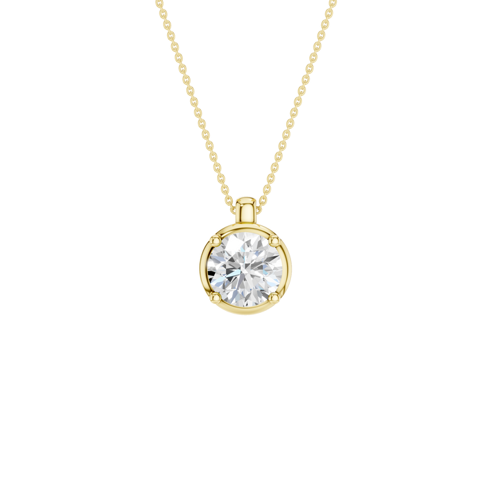 Illusion Bezel Pendant (Round) in 14K Yellow Gold – Silvadi Jewelry Aurora CO