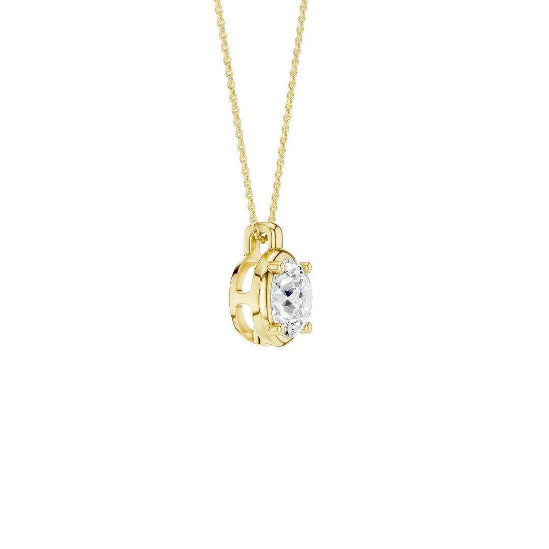 Illusion Bezel Pendant (Round) in 14K Yellow Gold – Silvadi Jewelry Aurora CO