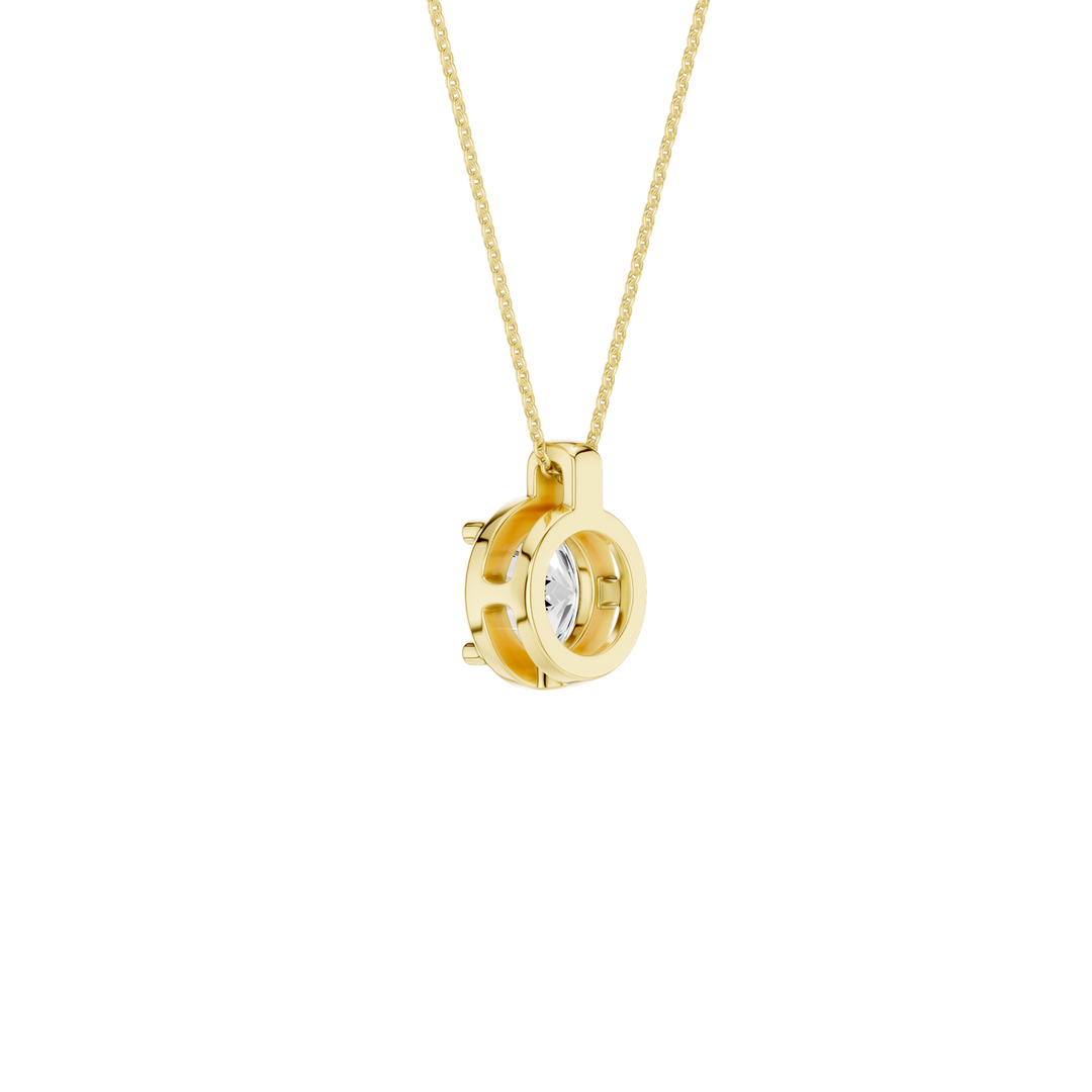 Illusion Bezel Pendant (Round) in 14K Yellow Gold – Silvadi Jewelry Aurora CO