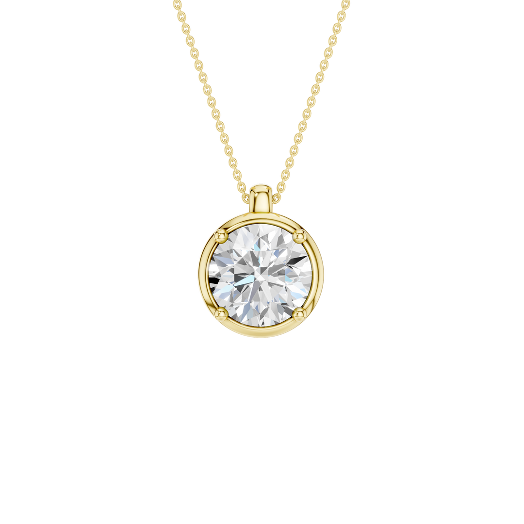 Illusion Bezel Pendant (Round) in 14K Yellow Gold – Silvadi Jewelry Aurora CO