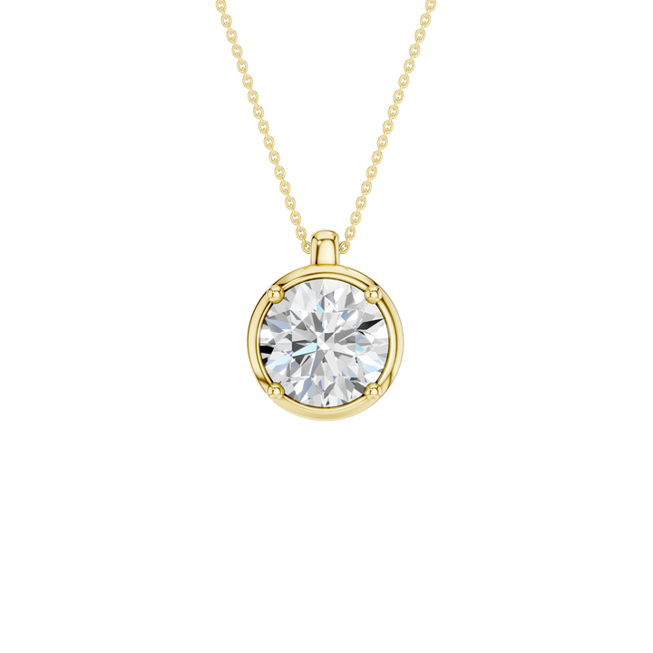 Illusion Bezel Pendant (Round) in 14K Yellow Gold – Silvadi Jewelry Aurora CO