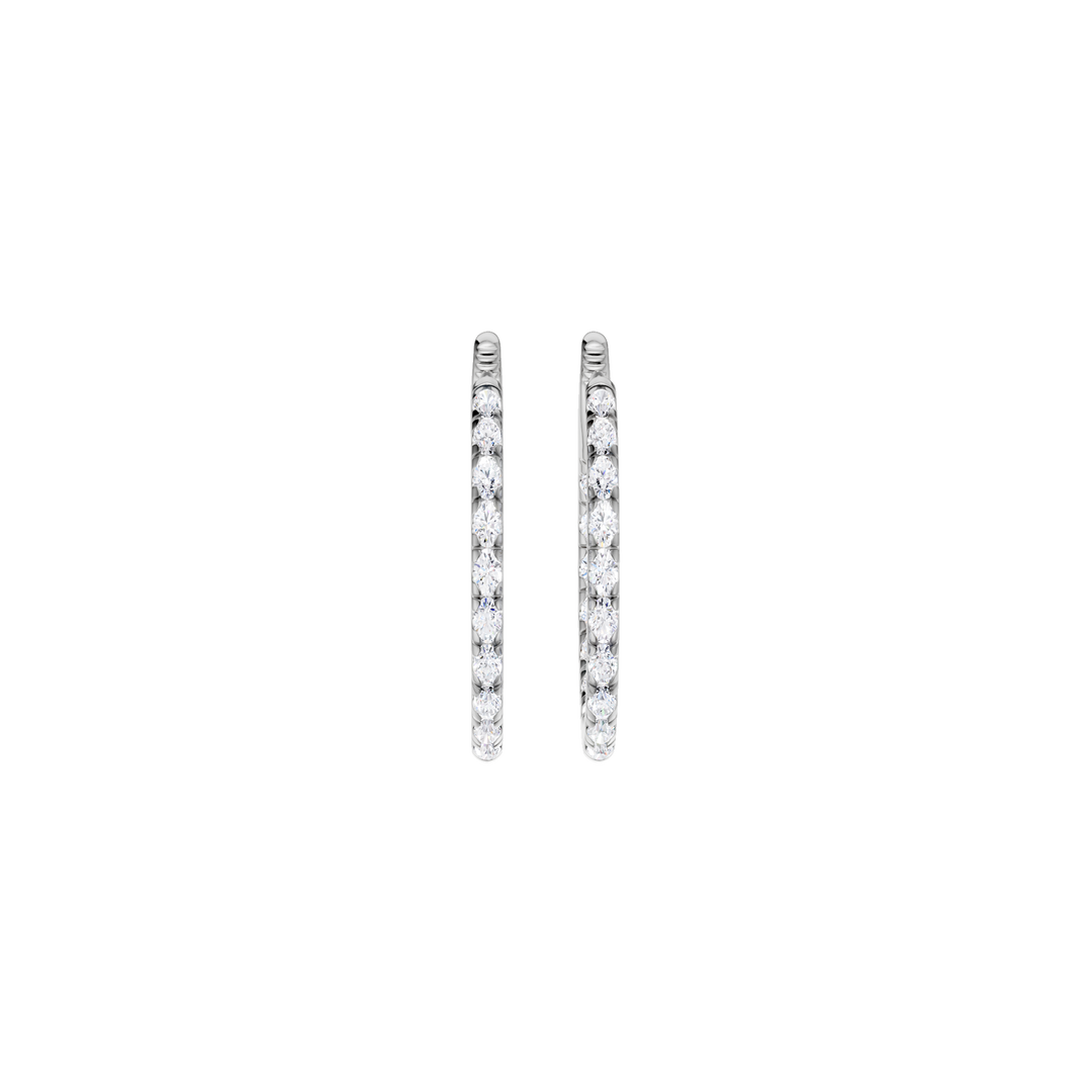 Inside-Out Pave Huggies Hoop Earrings (Round) in 14K White Gold – Silvadi Jewelry Aurora CO