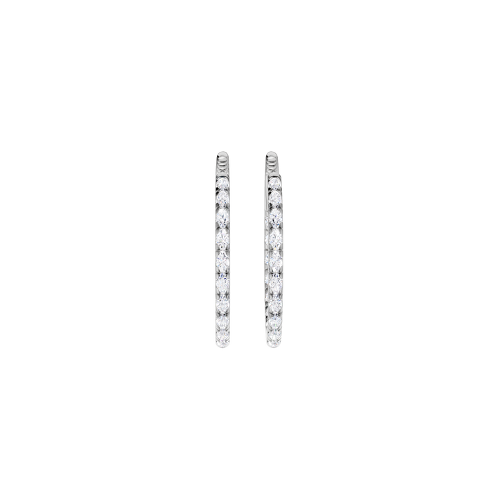 Inside-Out Pave Huggies Hoop Earrings (Round) in 14K White Gold – Silvadi Jewelry Aurora CO
