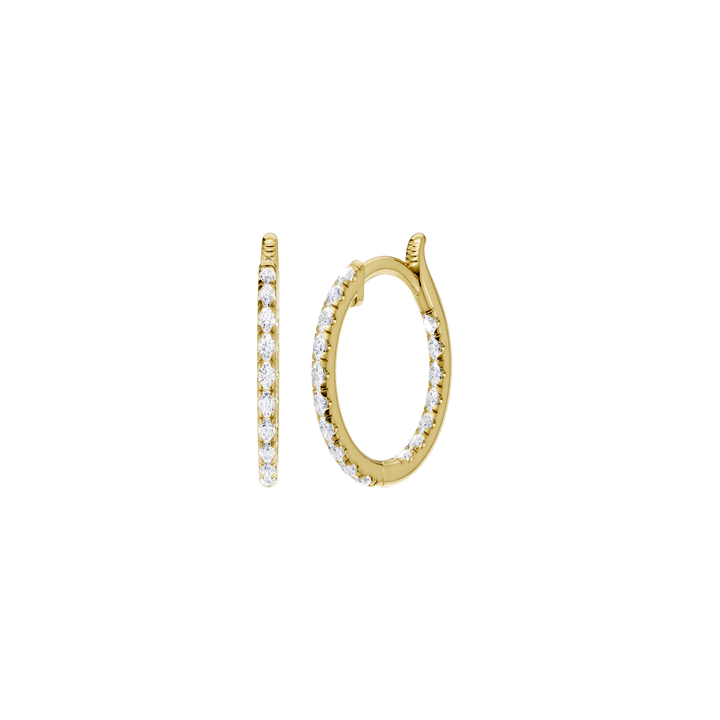 Inside-Out Pave Huggies Hoop Earrings (Round) in 14K Yellow Gold – Silvadi Jewelry Aurora CO