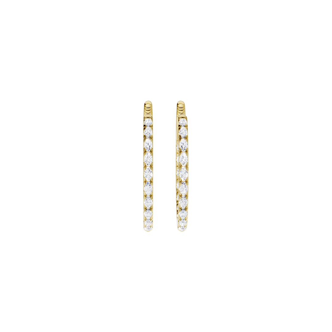 Inside-Out Pave Huggies Hoop Earrings (Round) in 14K Yellow Gold – Silvadi Jewelry Aurora CO