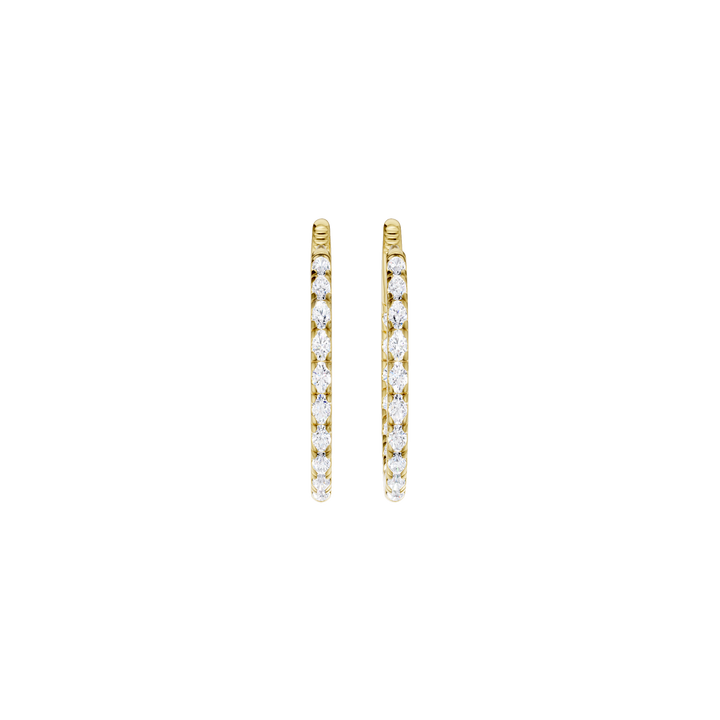 Inside-Out Pave Huggies Hoop Earrings (Round) in 14K Yellow Gold – Silvadi Jewelry Aurora CO