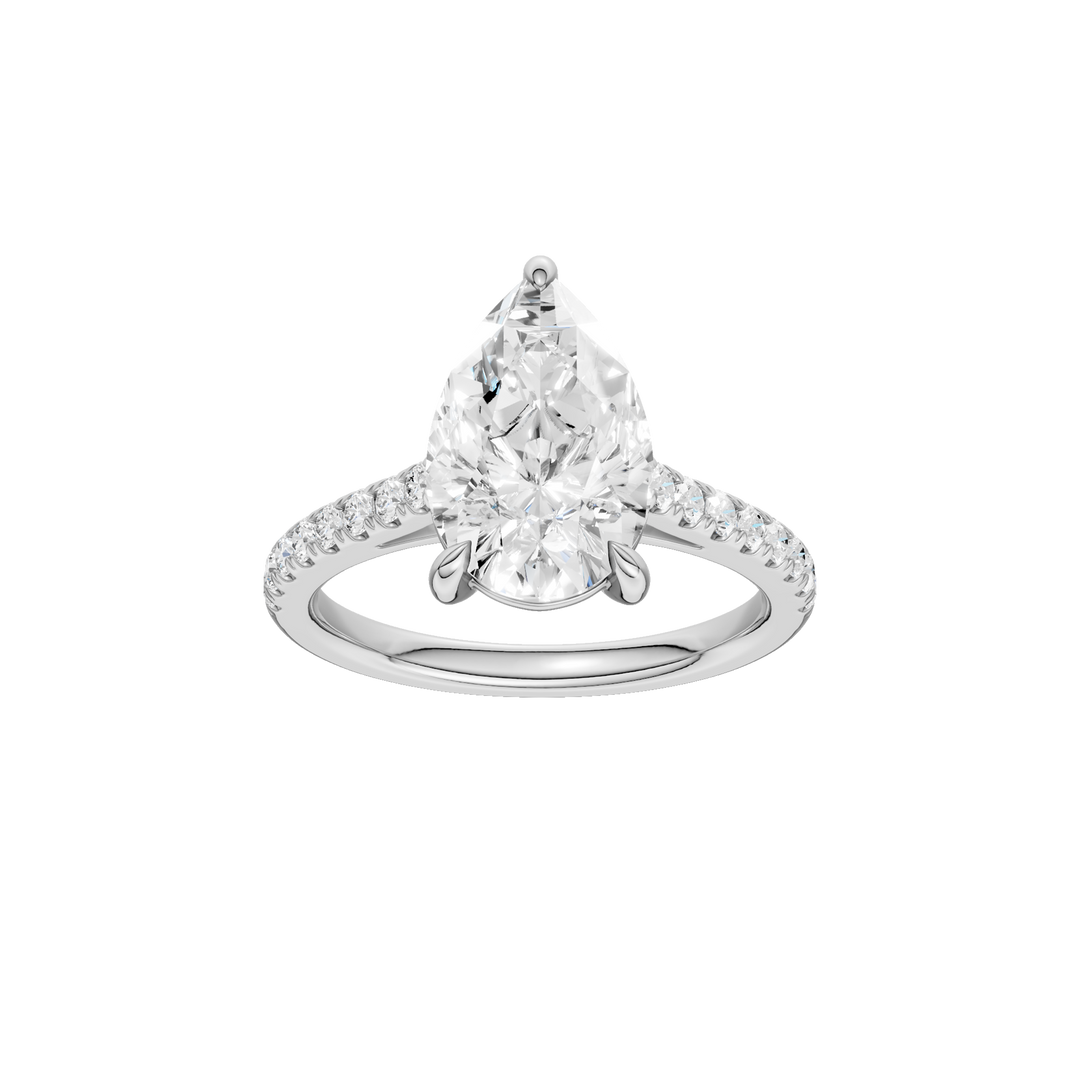 Classic Engagement Ring (Pear) in 14K White Gold – Silvadi Jewelry Aurora CO
