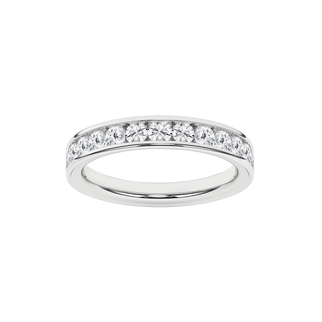 Channel Set Wedding Band in 14K White Gold – Silvadi Jewelry Aurora CO