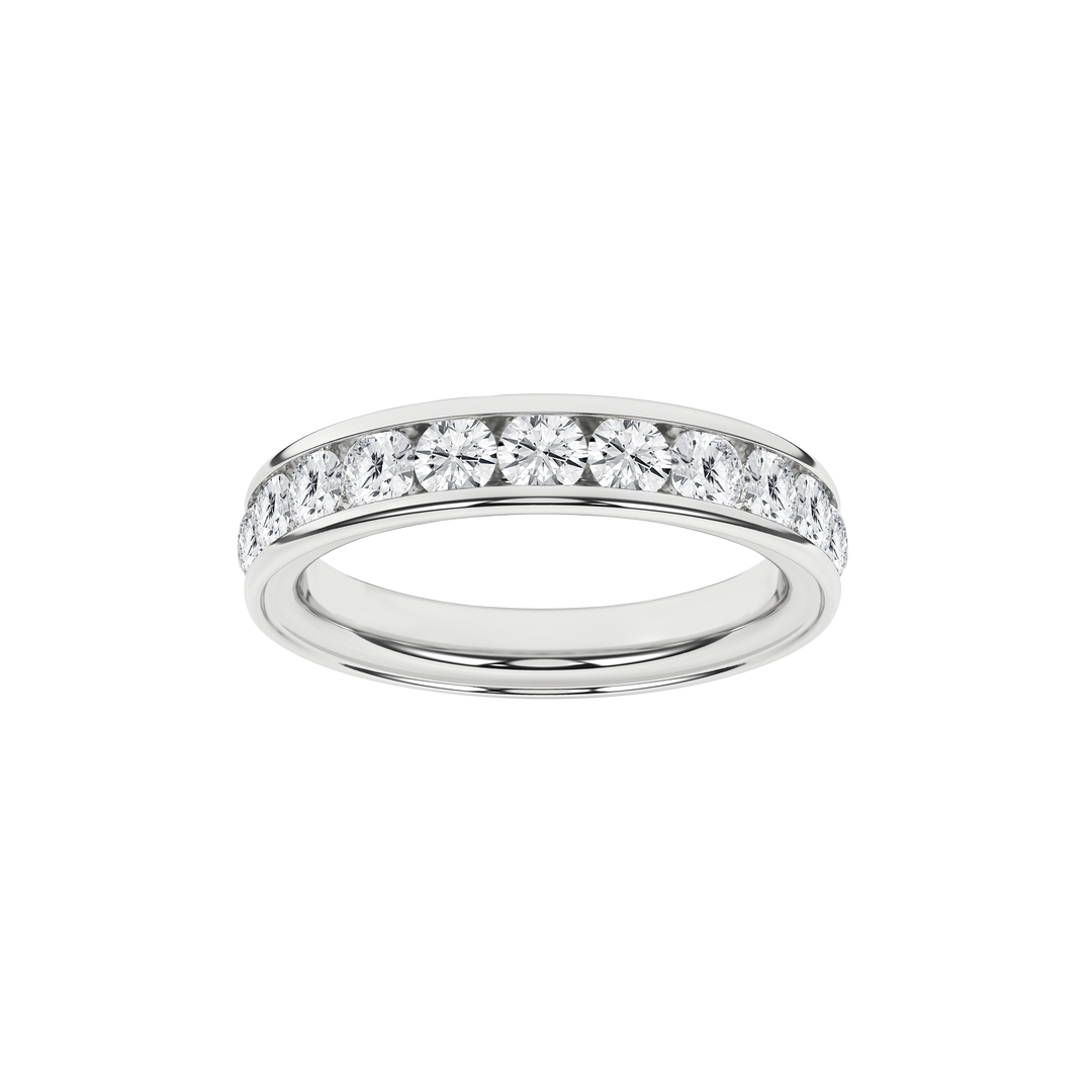 Channel Set Wedding Band in 14K White Gold – Silvadi Jewelry Aurora CO