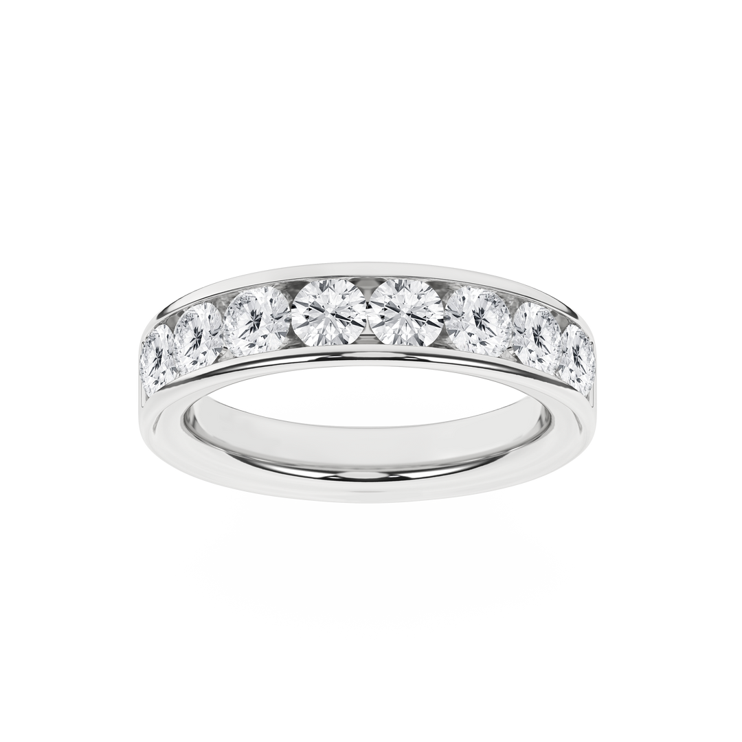 Channel Set Wedding Band in 14K White Gold – Silvadi Jewelry Aurora CO