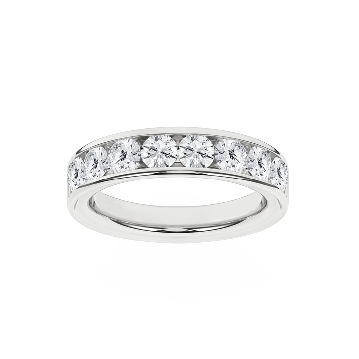 Channel Set Wedding Band in 14K White Gold – Silvadi Jewelry Aurora CO