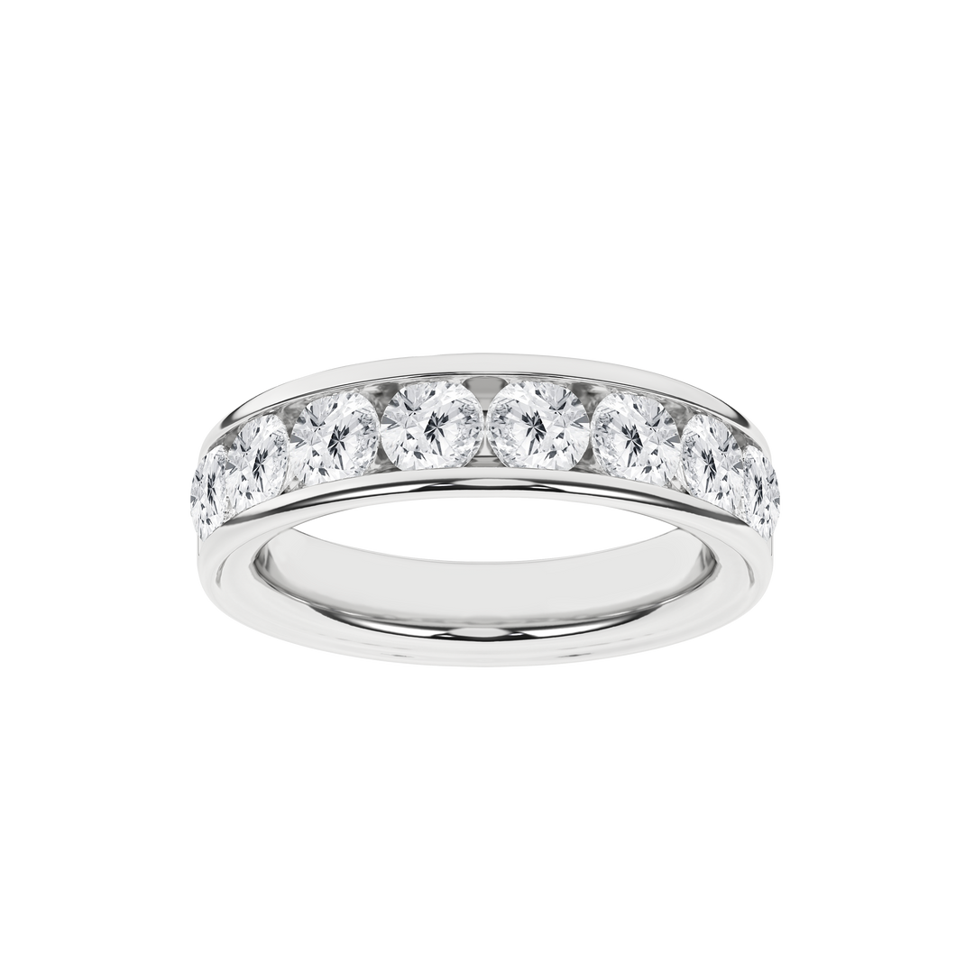 Channel Set Wedding Band in 14K White Gold – Silvadi Jewelry Aurora CO