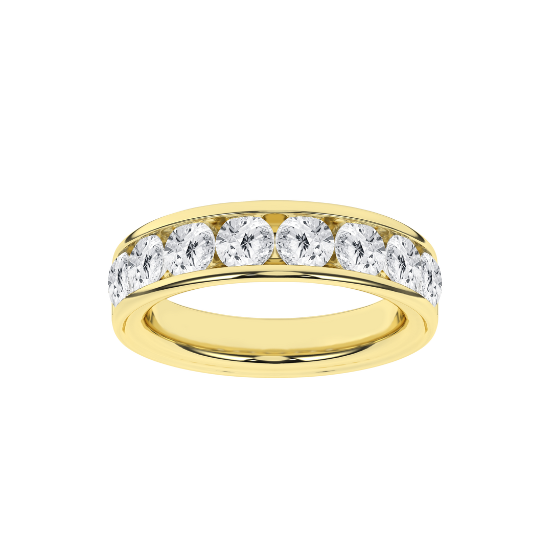 Channel Set Wedding Band in 14K Yellow Gold – Silvadi Jewelry Aurora CO