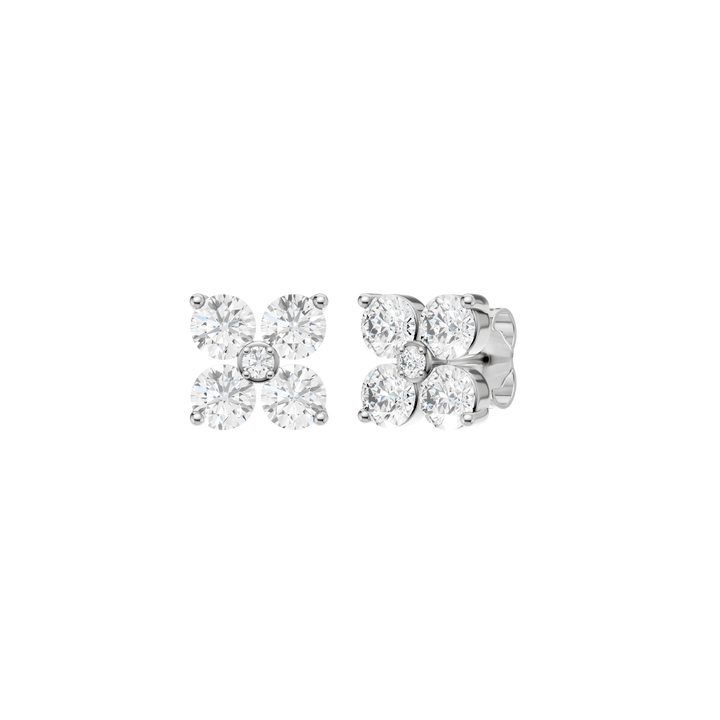 Diamond Petals Stud Earrings in 14K White Gold – Silvadi Jewelry Aurora CO