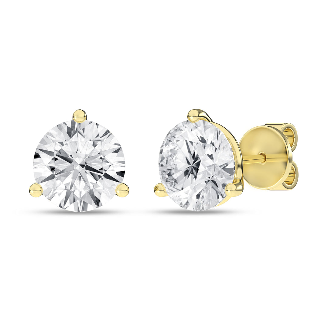3-Prong Martini Studs in 14K Yellow Gold – Silvadi Jewelry Aurora CO