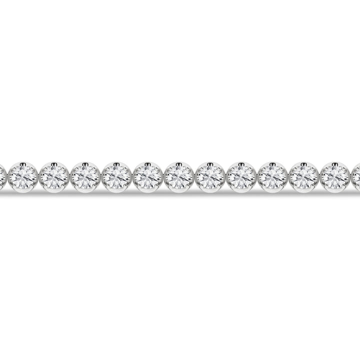 IGI Certified 14KT White Gold Lab Grown Diamond Tennis Bracelet Crown Prong Setting