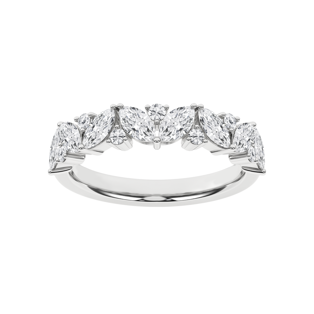 Marquise Fashion Band (Marquise, Round) in 14K White Gold – Silvadi Jewelry Aurora CO