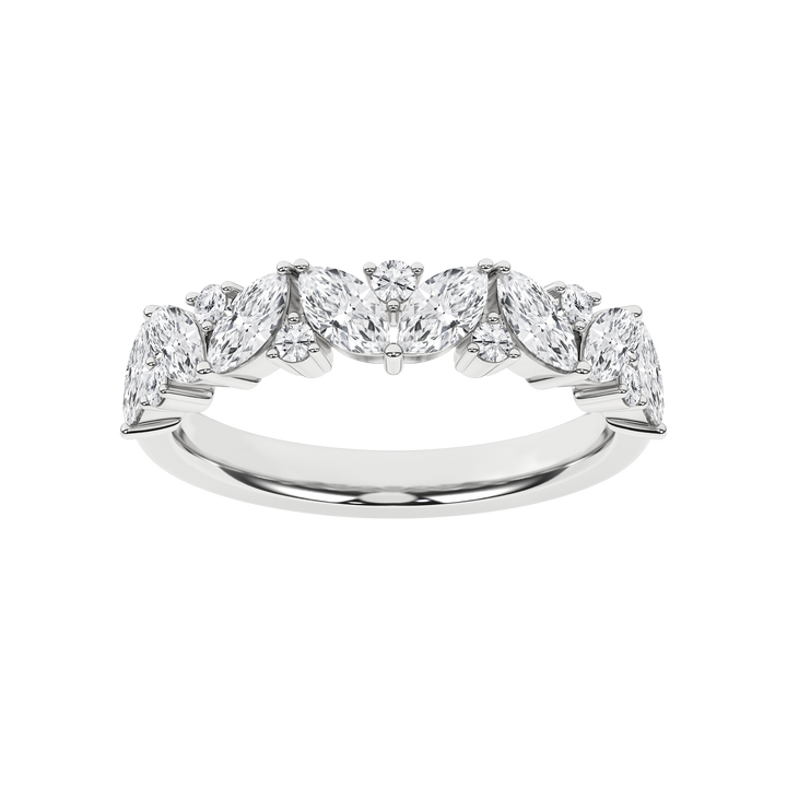 Marquise Fashion Band (Marquise, Round) in 14K White Gold – Silvadi Jewelry Aurora CO