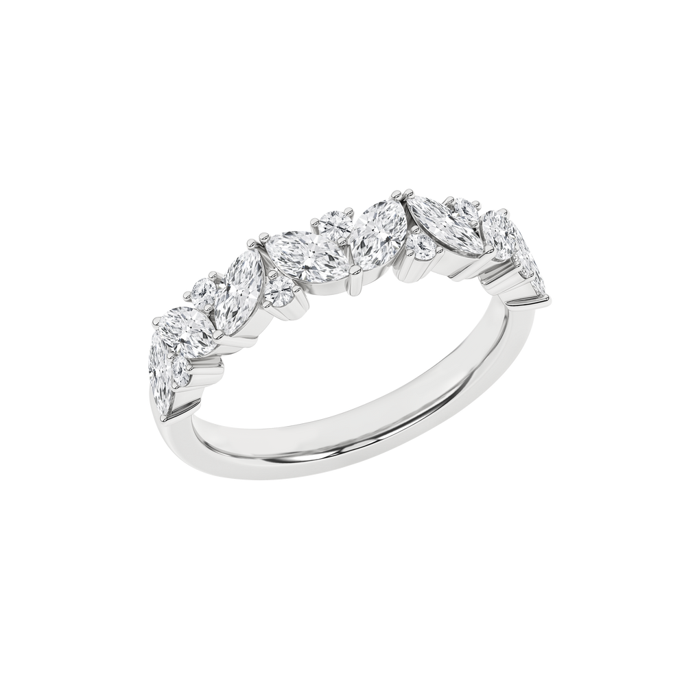 Marquise Fashion Band (Marquise, Round) in 14K White Gold – Silvadi Jewelry Aurora CO