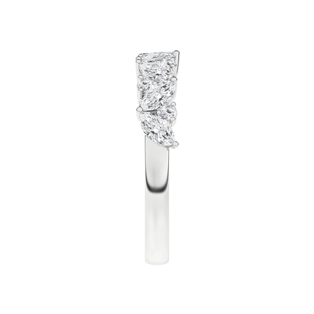 Marquise Fashion Band (Marquise, Round) in 14K White Gold – Silvadi Jewelry Aurora CO