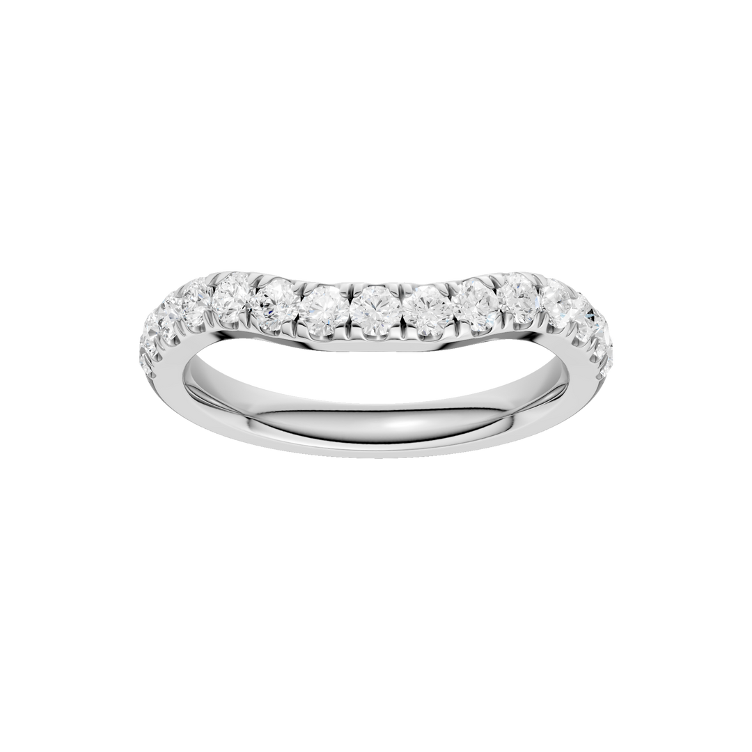 Matching Band for 3-Stone Engagement Ring (Round) in 14K White Gold – Silvadi Jewelry Aurora CO