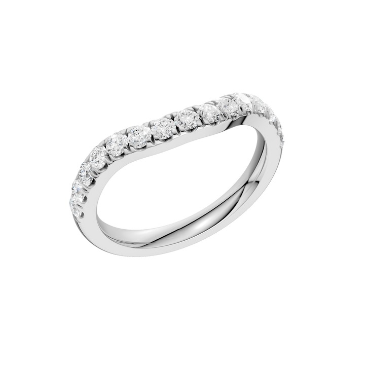 Matching Band for 3-Stone Engagement Ring (Round) in 14K White Gold – Silvadi Jewelry Aurora CO