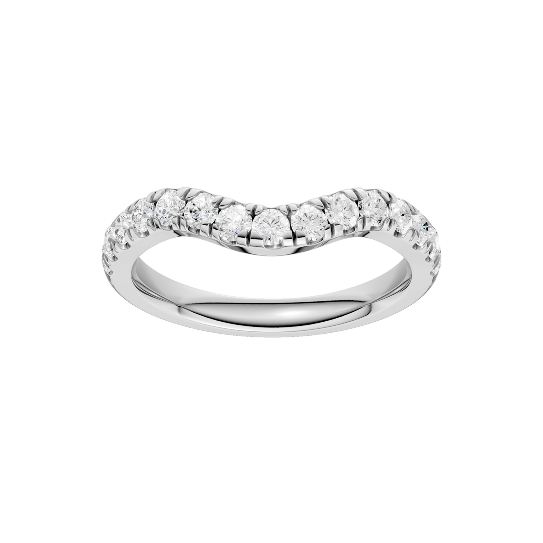 Matching Band for 3-Stone Engagement Ring (Round) in 14K White Gold – Silvadi Jewelry Aurora CO