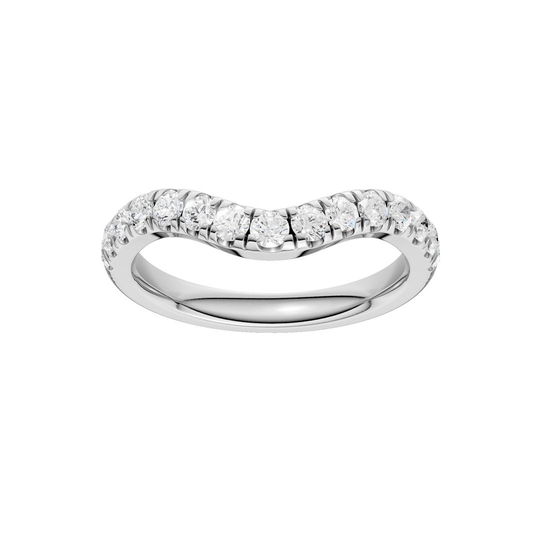 Matching Band for 3-Stone Engagement Ring (Round) in 14K White Gold – Silvadi Jewelry Aurora CO