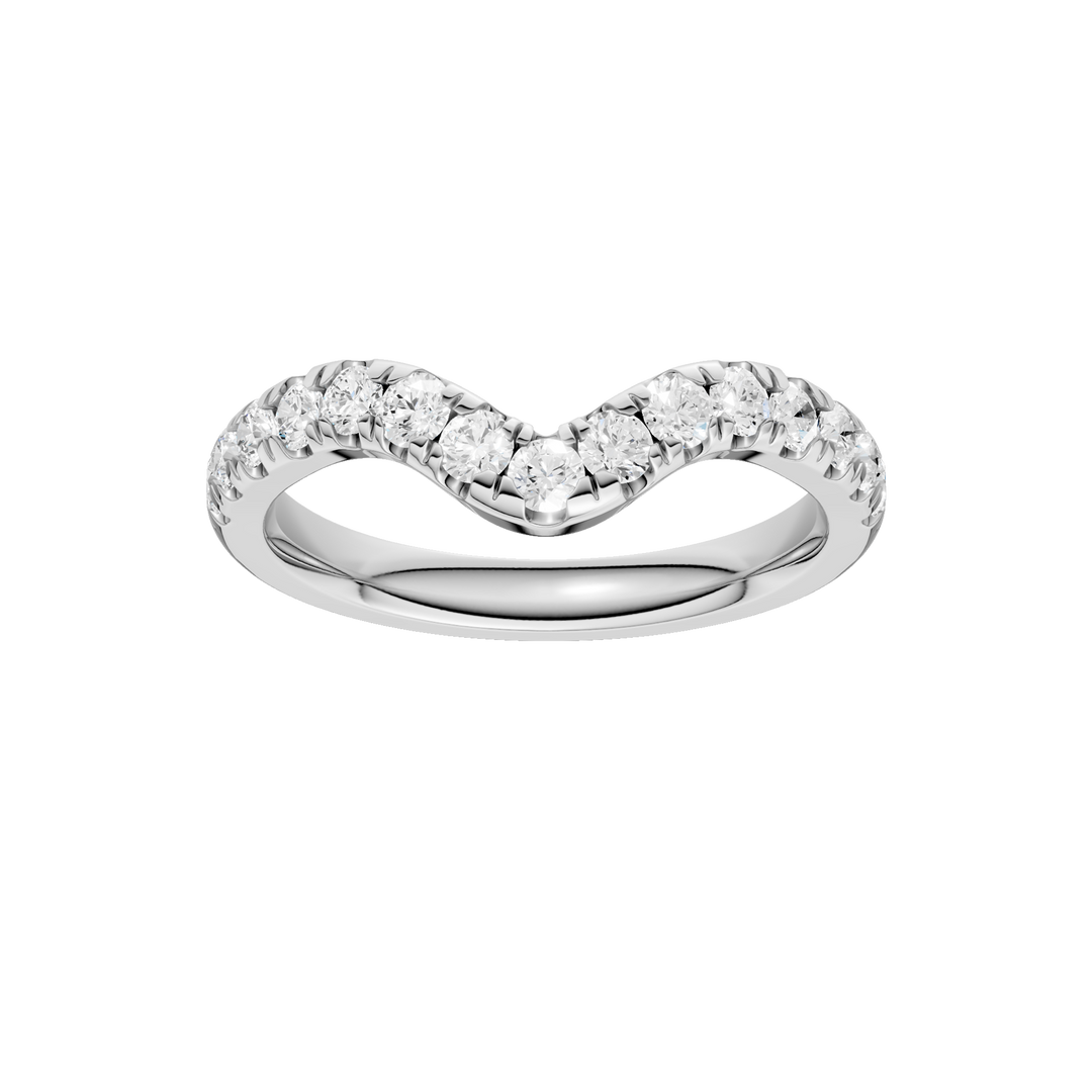 Matching Band for 3-Stone Engagement Ring (Round) in 14K White Gold – Silvadi Jewelry Aurora CO