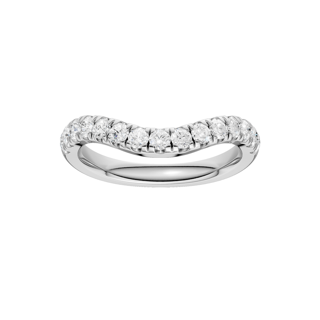 Matching Band for 3-Stone Engagement Ring (Round) in 14K White Gold – Silvadi Jewelry Aurora CO