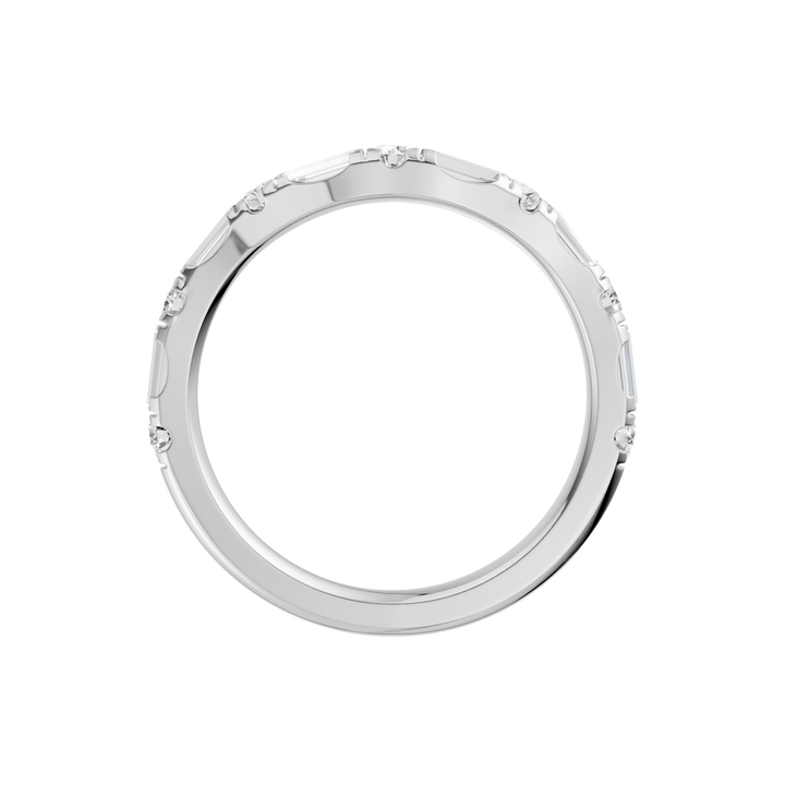 Matching Band for 3-Stone Engagement Ring (Round+Baguette) in 14K White Gold – Silvadi Jewelry Aurora CO
