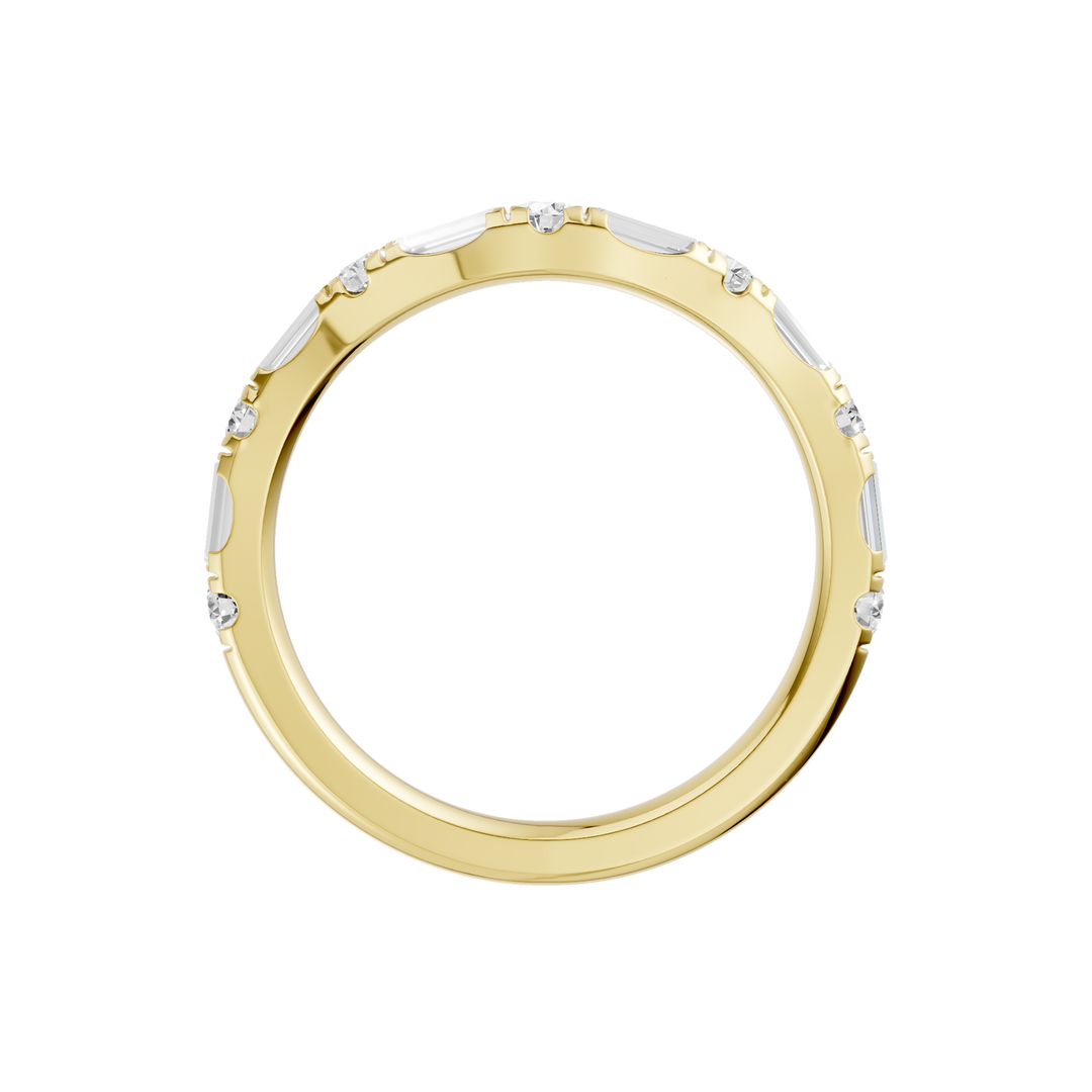 Matching Band for 3-Stone Engagement Ring (Round+Baguette) in 14K Yellow Gold – Silvadi Jewelry Aurora CO