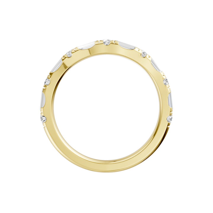 Matching Band for 3-Stone Engagement Ring (Round+Baguette) in 14K Yellow Gold – Silvadi Jewelry Aurora CO