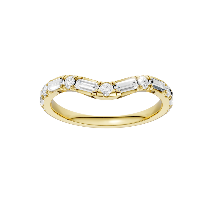 Matching Band for 3-Stone Engagement Ring (Round+Baguette) in 14K Yellow Gold – Silvadi Jewelry Aurora CO
