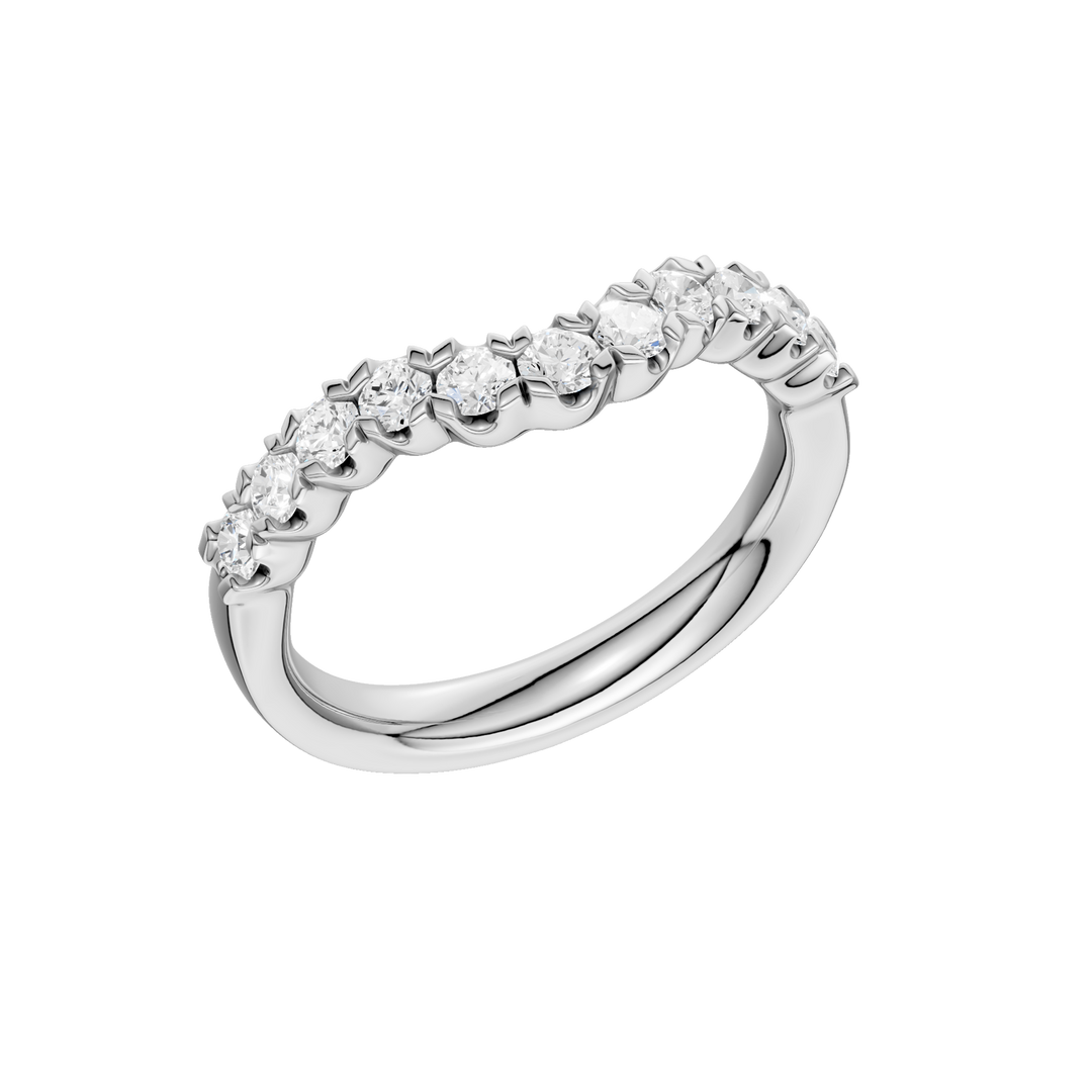 Matching Band for Elegant Halo Designs Ring (Round) in 14K White Gold – Silvadi Jewelry Aurora CO