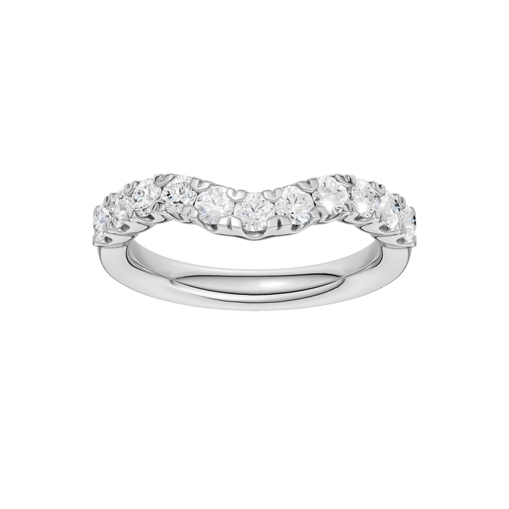 Matching Band for Elegant Halo Designs Ring (Round) in 14K White Gold – Silvadi Jewelry Aurora CO