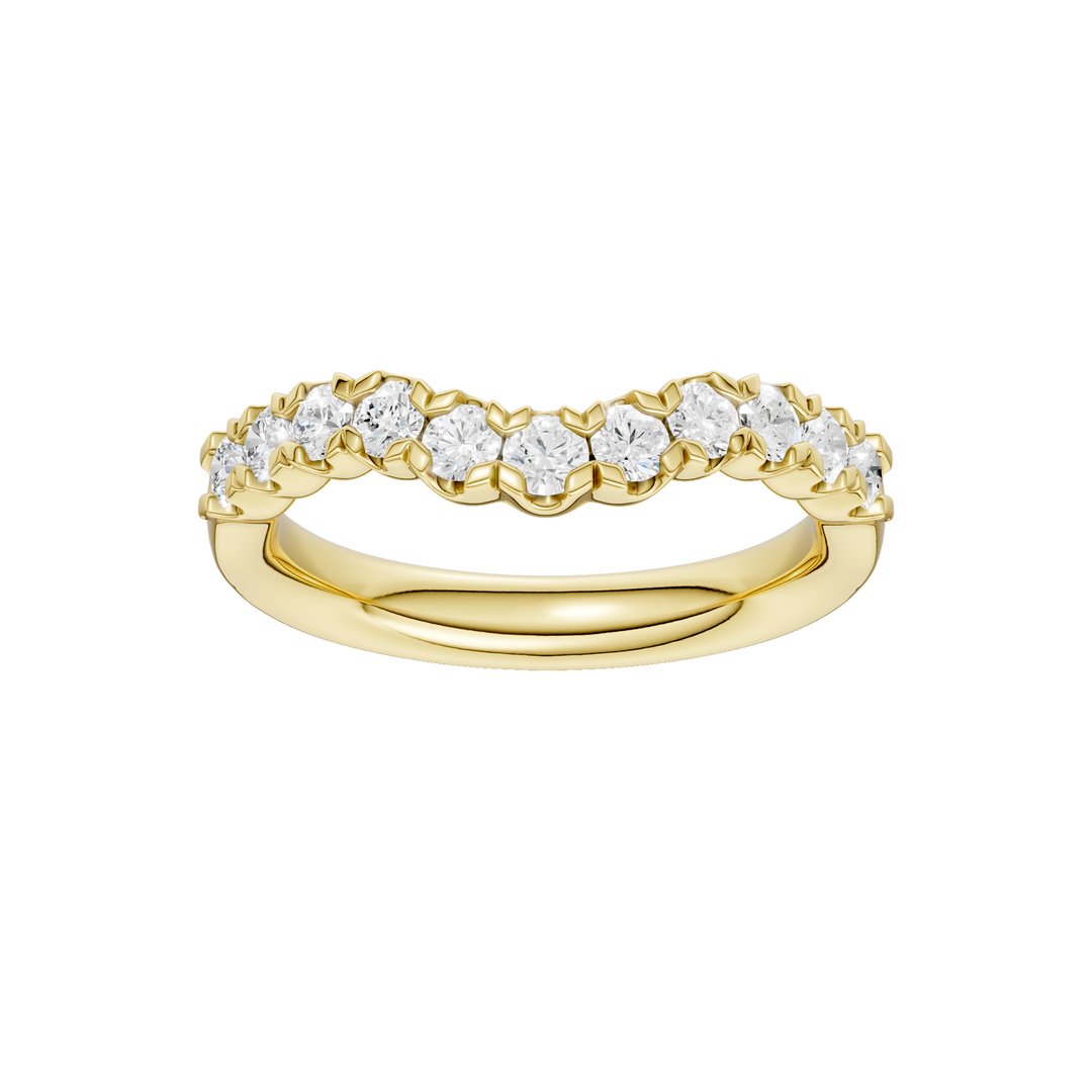 Matching Band for Elegant Halo Designs Ring (Round) in 14K Yellow Gold – Silvadi Jewelry Aurora CO