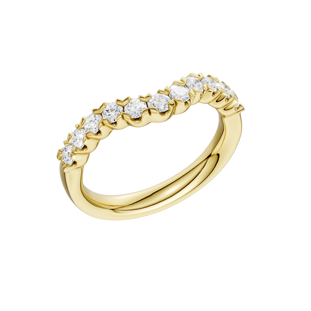 Matching Band for Elegant Halo Designs Ring (Round) in 14K Yellow Gold – Silvadi Jewelry Aurora CO