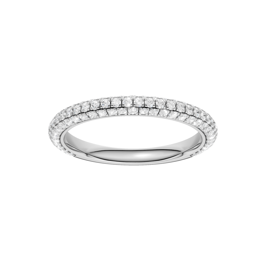 Matching Band for Hidden Halo Pave Engagement Ring (Round) in 14K White Gold – Silvadi Jewelry Aurora CO