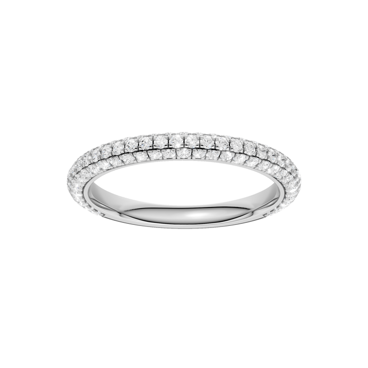 Matching Band for Hidden Halo Pave Engagement Ring (Round) in 14K White Gold – Silvadi Jewelry Aurora CO