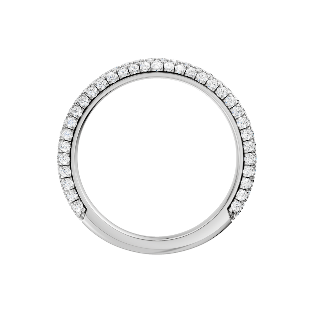 Matching Band for Hidden Halo Pave Engagement Ring (Round) in 14K White Gold – Silvadi Jewelry Aurora CO