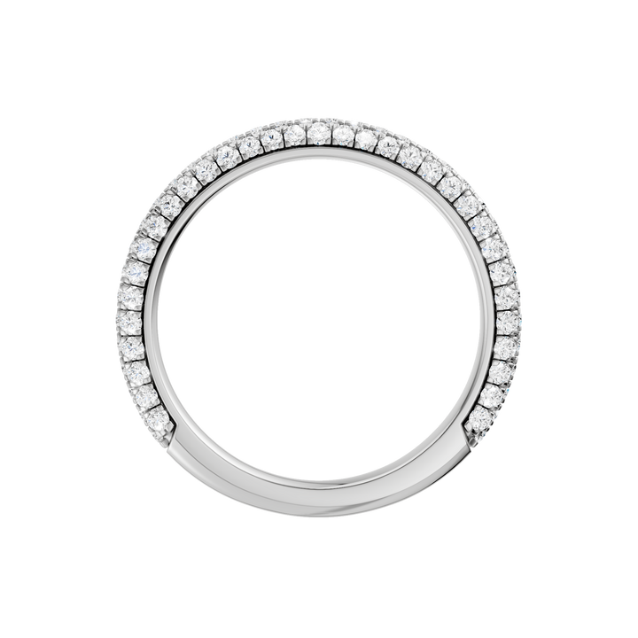 Matching Band for Hidden Halo Pave Engagement Ring (Round) in 14K White Gold – Silvadi Jewelry Aurora CO
