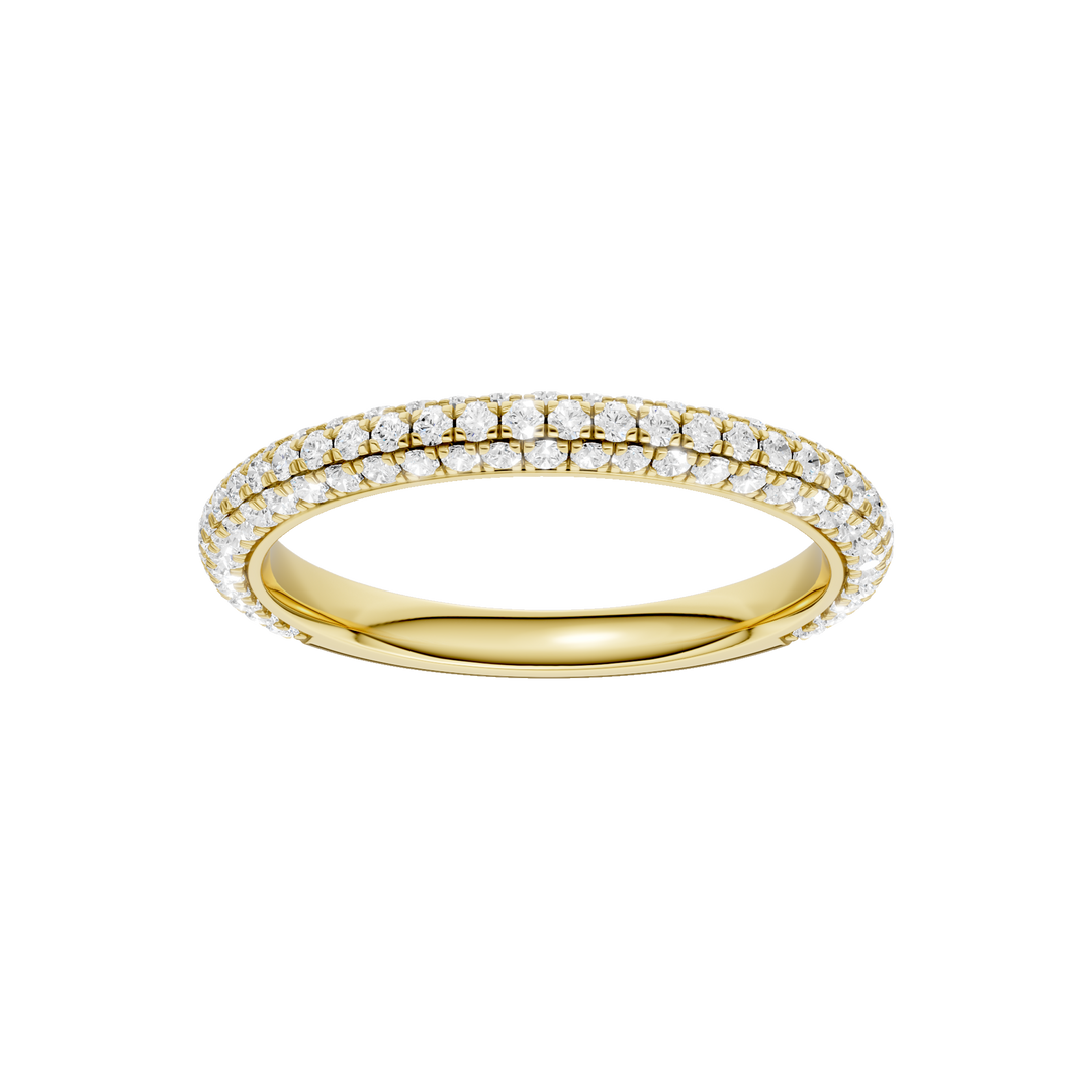 Matching Band for Hidden Halo Pave Engagement Ring (Round) in 14K Yellow Gold – Silvadi Jewelry Aurora CO